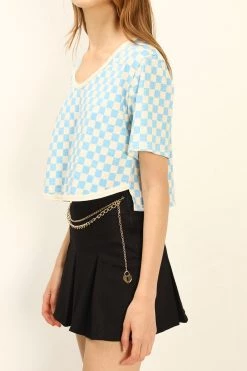 STORETS Pam Piping T-shirt In Checkerboard CLOTHING