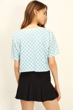 STORETS Pam Piping T-shirt In Checkerboard CLOTHING
