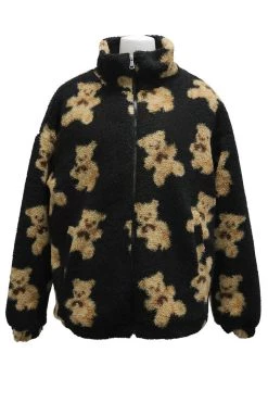 STORETS OUTERWEARS Angie Teddy Fleece Jacket In Print