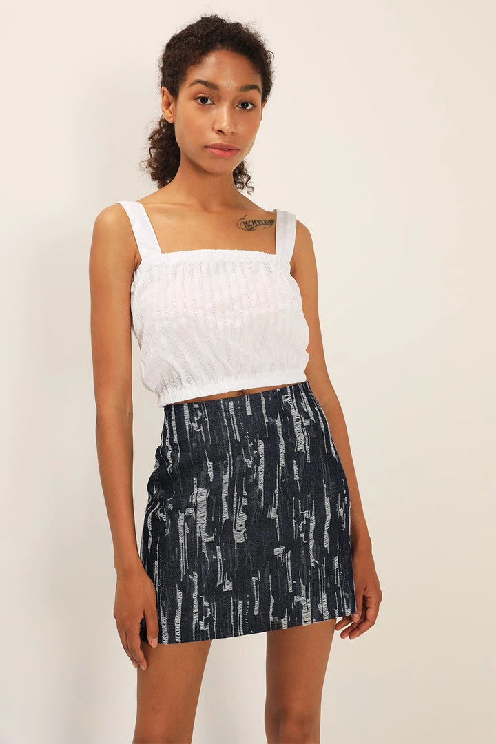 STORETS Kailyn Ripped Denim Skirt CLOTHING