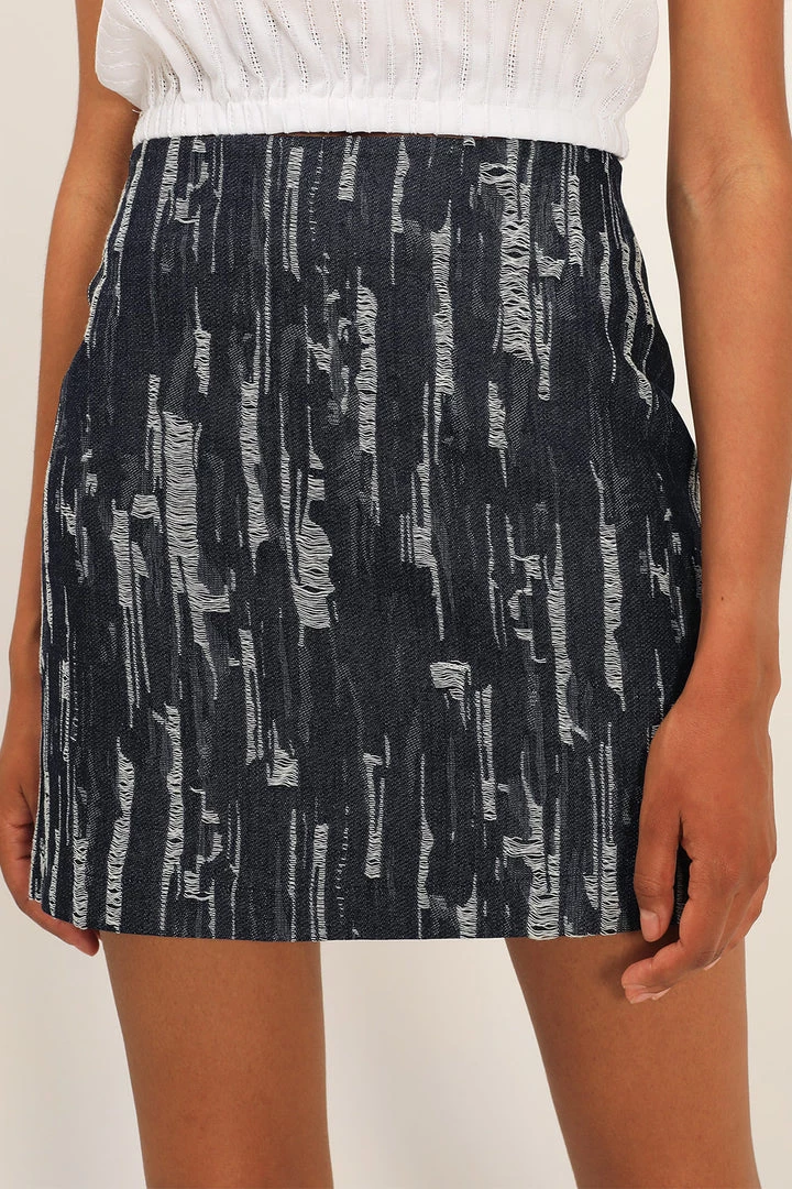 STORETS Kailyn Ripped Denim Skirt CLOTHING