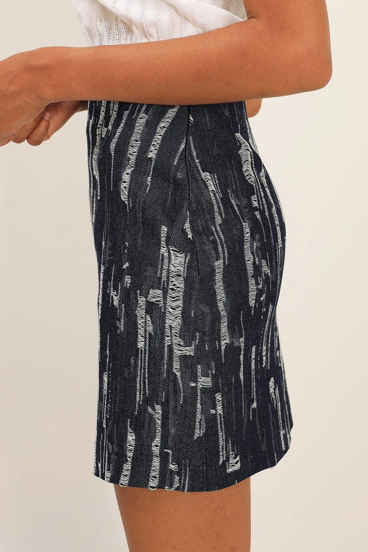 STORETS Kailyn Ripped Denim Skirt CLOTHING