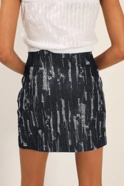 STORETS Kailyn Ripped Denim Skirt CLOTHING