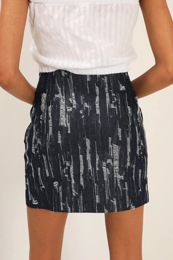 STORETS Kailyn Ripped Denim Skirt CLOTHING