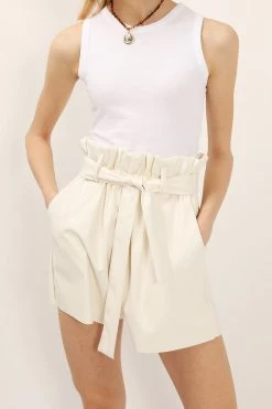 STORETS SALE CLOTHING Margot Paperbag Pleather Shorts