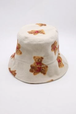 STORETS Molly Teddy Bear Corduroy Bucket Hat ACCESSORIES
