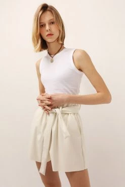 STORETS SALE CLOTHING Margot Paperbag Pleather Shorts