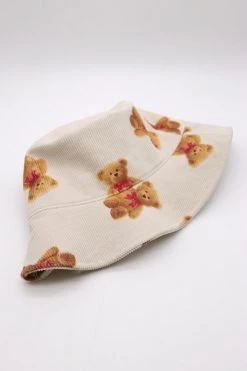 STORETS Molly Teddy Bear Corduroy Bucket Hat ACCESSORIES
