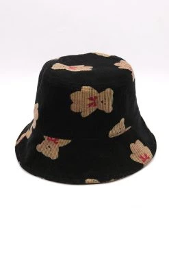 STORETS ACCESSORIES Molly Teddy Bear Corduroy Bucket Hat