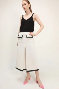 STORETS CLOTHING Ashley Contrast Trim Tweed Skirt