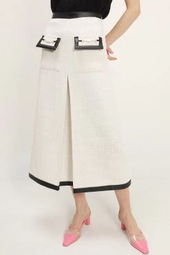 STORETS CLOTHING Ashley Contrast Trim Tweed Skirt