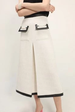 STORETS CLOTHING Ashley Contrast Trim Tweed Skirt