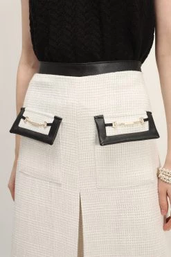 STORETS CLOTHING Ashley Contrast Trim Tweed Skirt