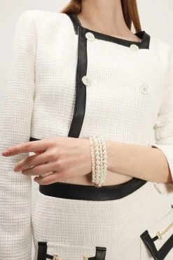 STORETS Faux Pearl Beaded Bracelet ACCESSORIES