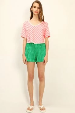 STORETS CLOTHING Pam Piping T-shirt In Checkerboard