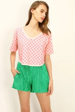 STORETS CLOTHING Pam Piping T-shirt In Checkerboard