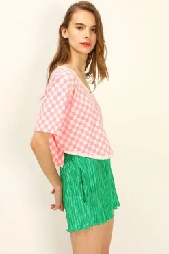 STORETS CLOTHING Pam Piping T-shirt In Checkerboard