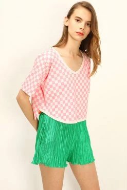 STORETS CLOTHING Pam Piping T-shirt In Checkerboard