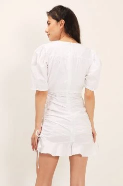 STORETS CLOTHING Clara Shirred Ruffle Dress