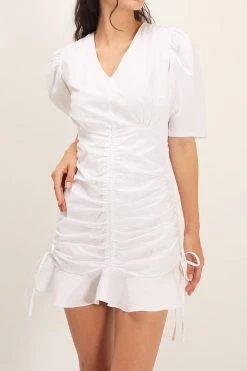 STORETS CLOTHING Clara Shirred Ruffle Dress