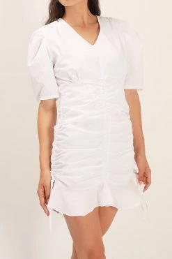 STORETS CLOTHING Clara Shirred Ruffle Dress