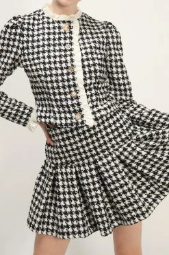 STORETS CLOTHING Andrea Houndstooth Cropped Jacket