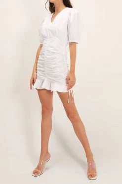 STORETS CLOTHING Clara Shirred Ruffle Dress