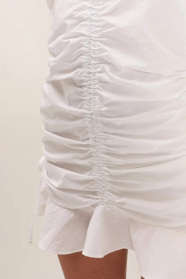 STORETS CLOTHING Clara Shirred Ruffle Dress