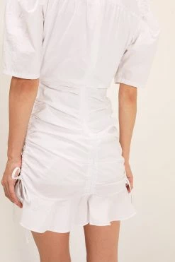 STORETS CLOTHING Clara Shirred Ruffle Dress