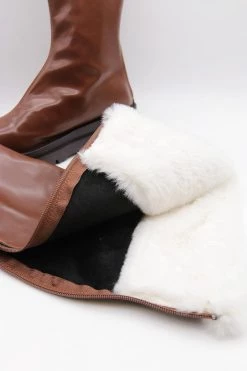 STORETS ACCESSORIES Andrea Faux Fur Trim High Boots