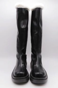 STORETS Andrea Faux Fur Trim High Boots ACCESSORIES
