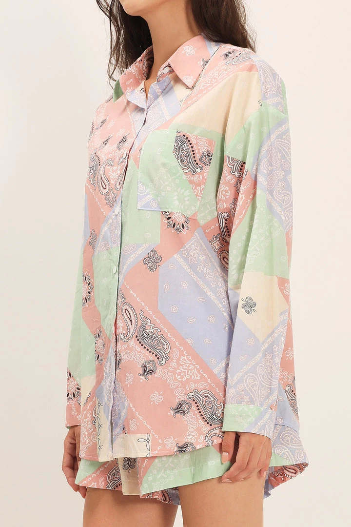 STORETS SALE Hayley Bandana Boyfriend Fit Shirt CLOTHING