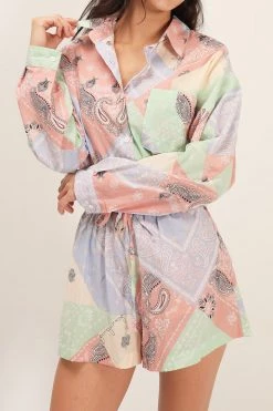 STORETS SALE Hayley Bandana Boyfriend Fit Shirt CLOTHING