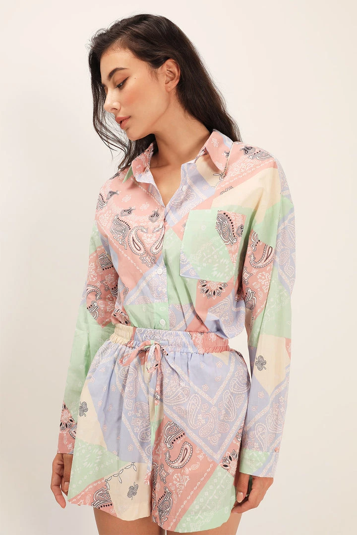 STORETS SALE Hayley Bandana Boyfriend Fit Shirt CLOTHING