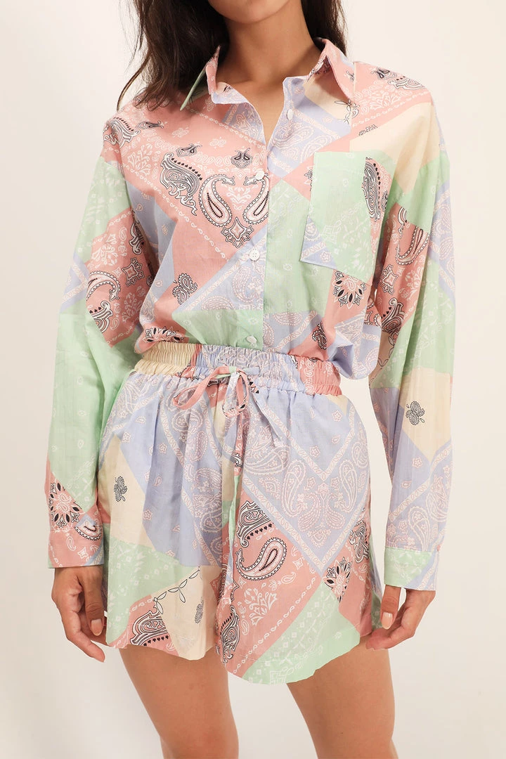 STORETS SALE Hayley Bandana Boyfriend Fit Shirt CLOTHING