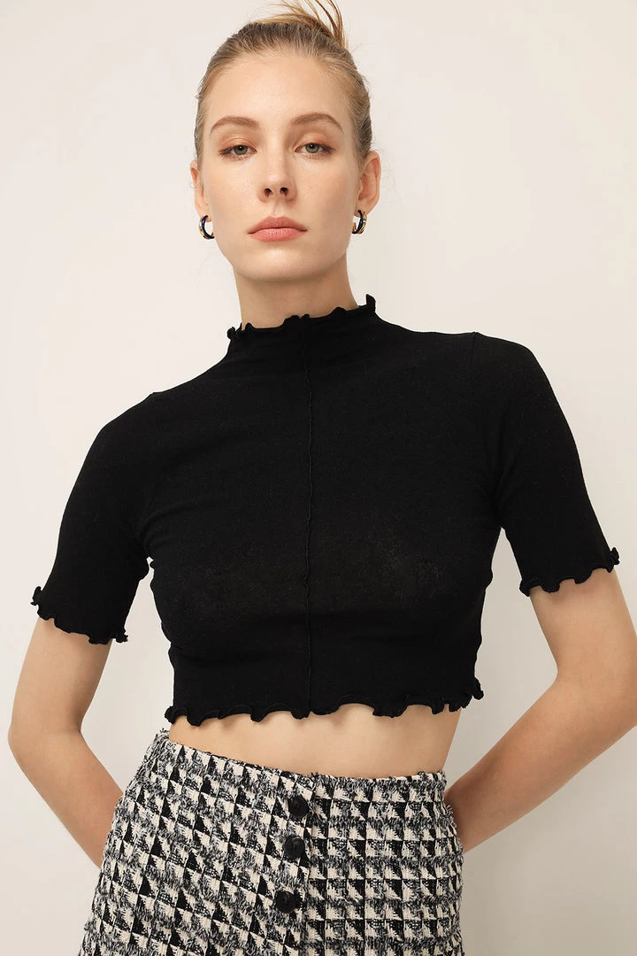 STORETS SALE Anna Lettuce Trim Crop Top CLOTHING