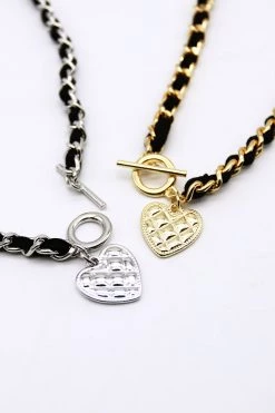 STORETS ACCESSORIES Black Chain Heart Necklace