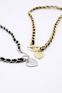STORETS ACCESSORIES Black Chain Heart Necklace