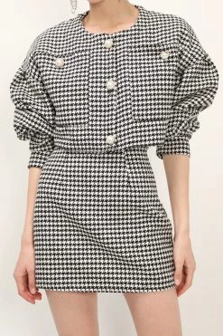 STORETS Zendaya Houndstooth Mini Skirt CLOTHING