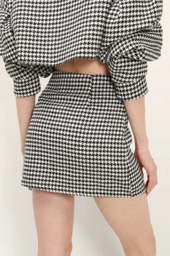 STORETS Zendaya Houndstooth Mini Skirt CLOTHING
