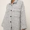 STORETS Finley Houndstooth Long Shirt Jacket