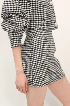 STORETS Zendaya Houndstooth Mini Skirt CLOTHING