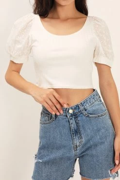 STORETS Ellie Eyelet Lace Crop Top
