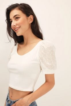 STORETS Ellie Eyelet Lace Crop Top