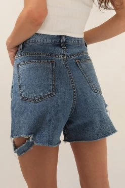 STORETS SALE CLOTHING Noa Slash Side Denim Shorts
