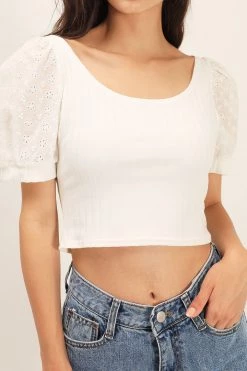 STORETS Ellie Eyelet Lace Crop Top