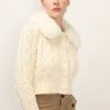 STORETS SALE CLOTHING Laura Faux Mink Collar Knit Cardigan