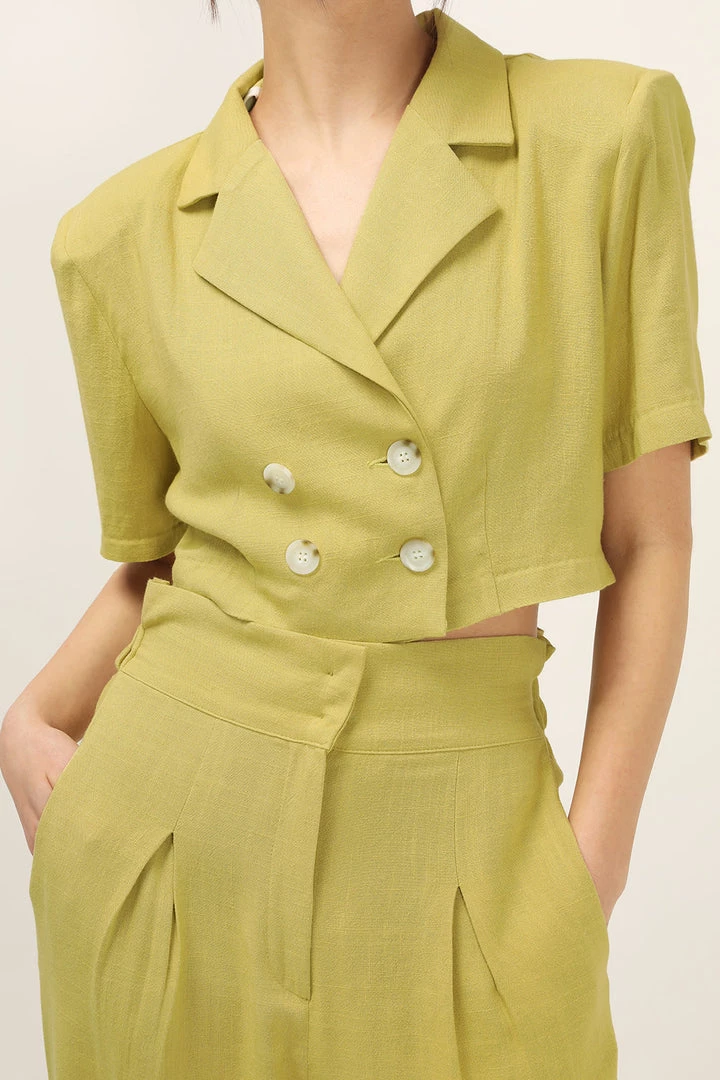 STORETS CLOTHING Blaire Linen Cropped Jacket