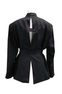 STORETS Isabella Pinstripe Cutout Back Blazer