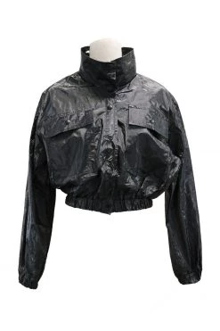 STORETS CLOTHING Sophia Crinkled Bomber Jacket